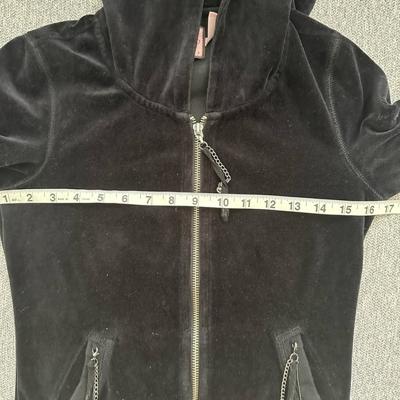 Vintage Y2K Juicy Couture S French Terry Black Zip Up Hoodie Jacket - Picture 9 of 11